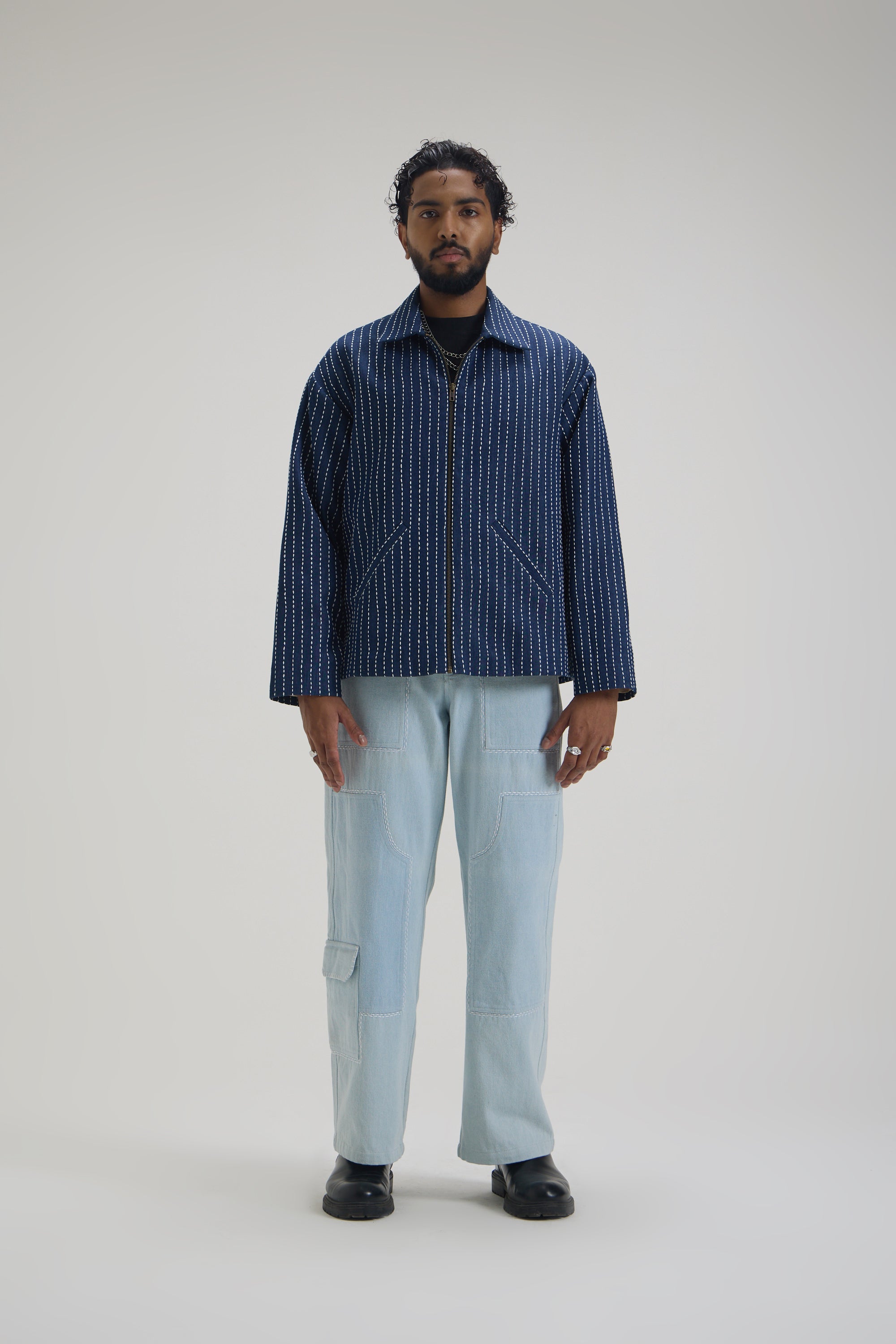 Denim Kantha Jacket