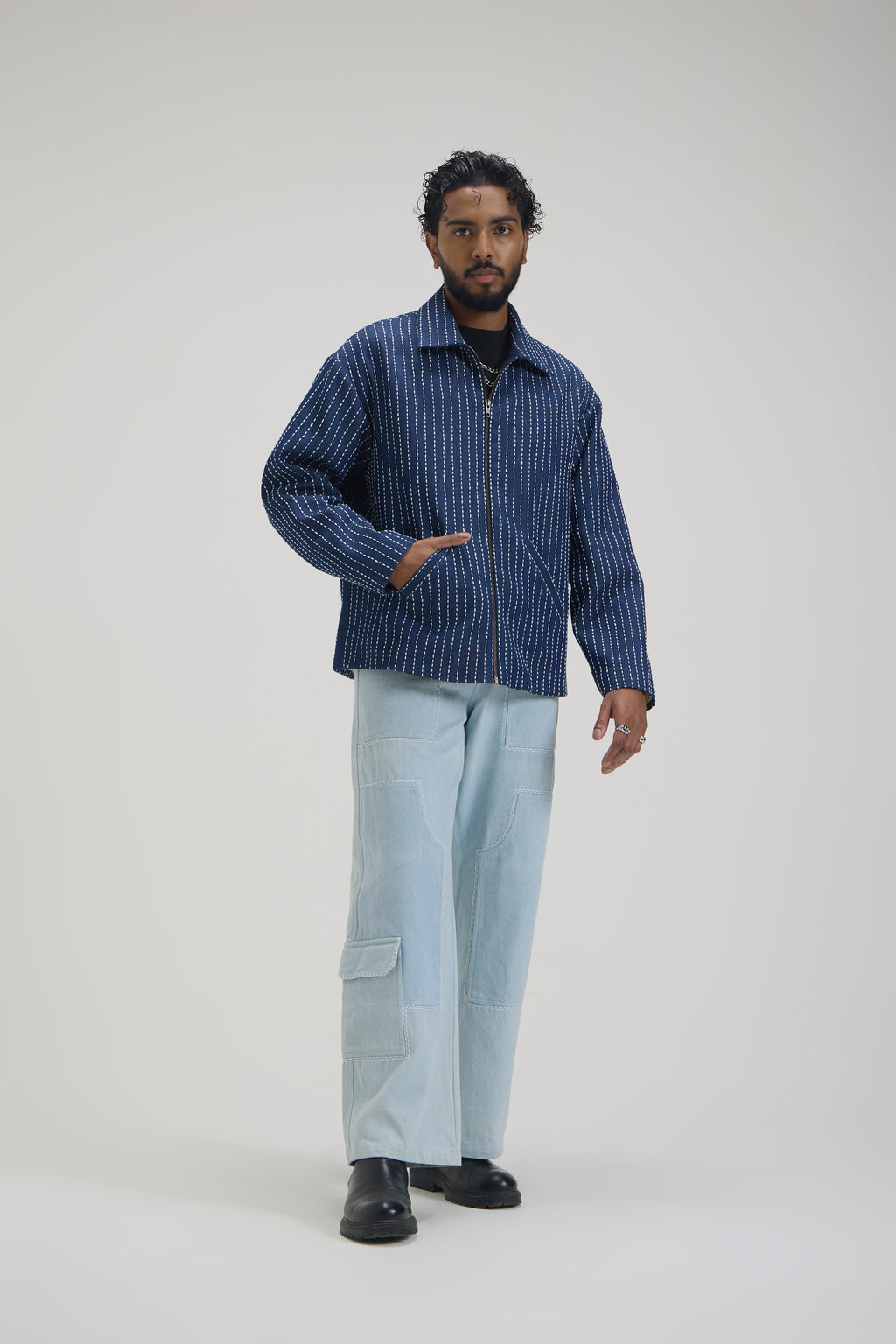 Denim Kantha Jacket