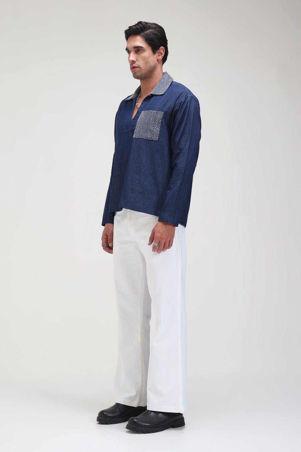 Light waight Denim Kantha Shirt