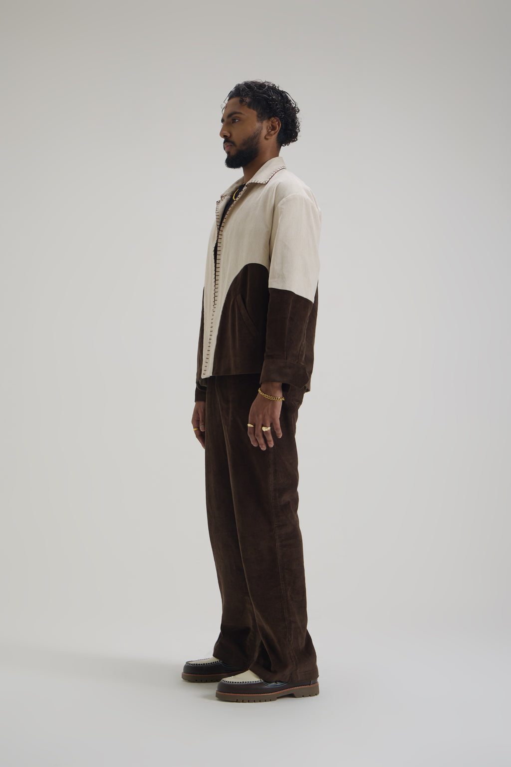 Beige Brown Cordroy Jacket
