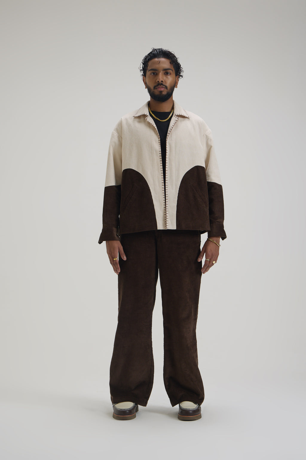 Beige Brown Cordroy Jacket