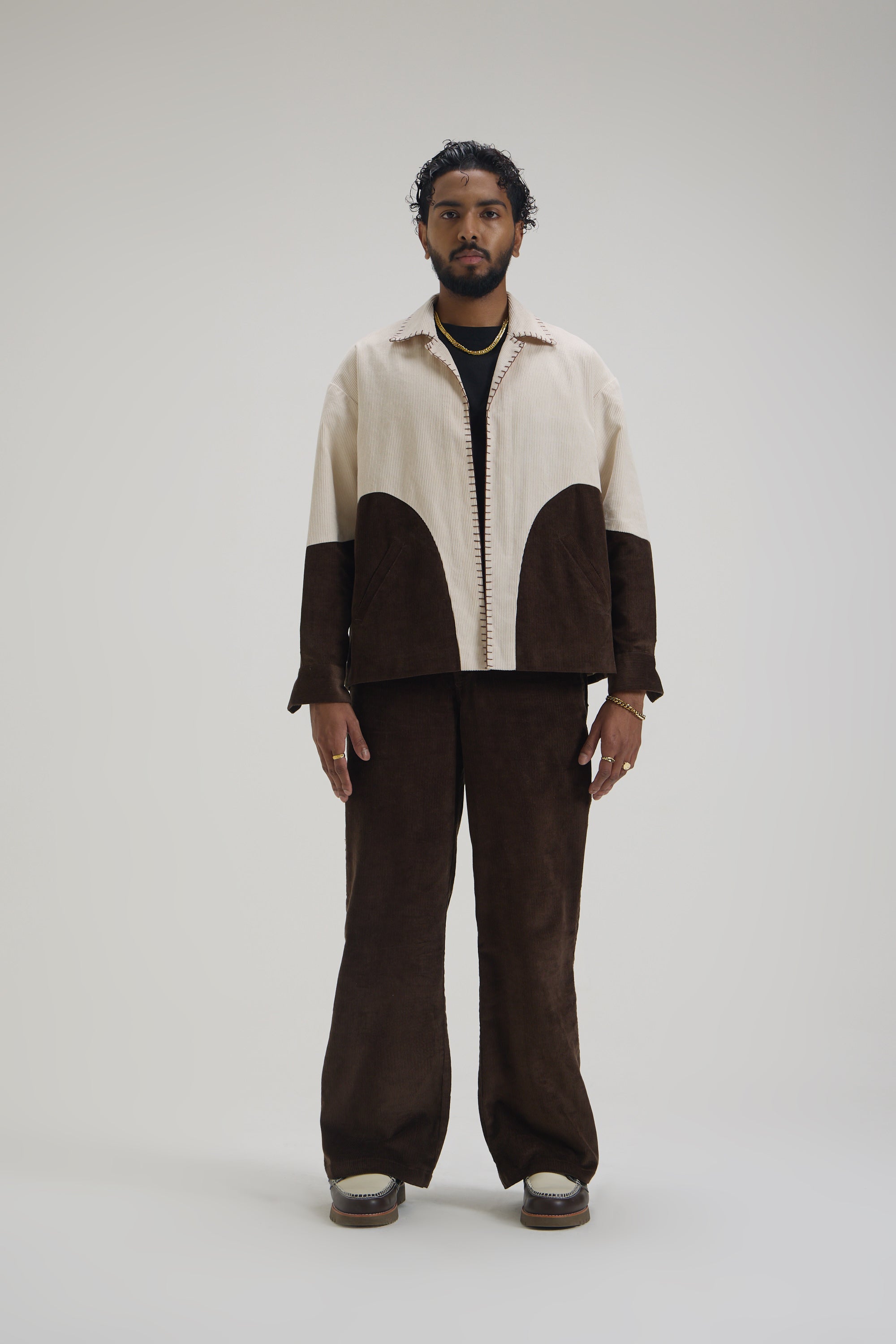 Beige Brown Cordroy Jacket