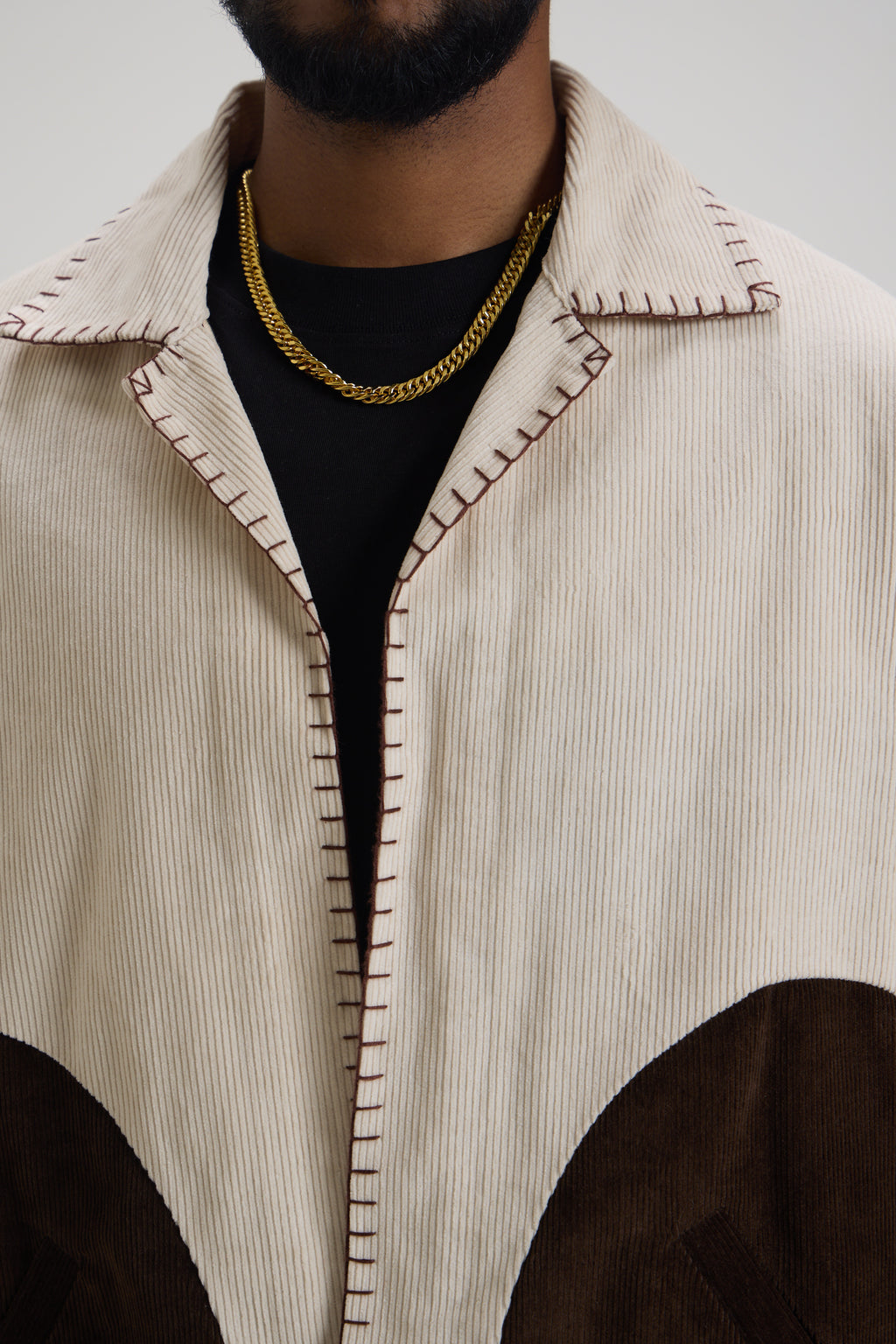Beige Brown Cordroy Jacket