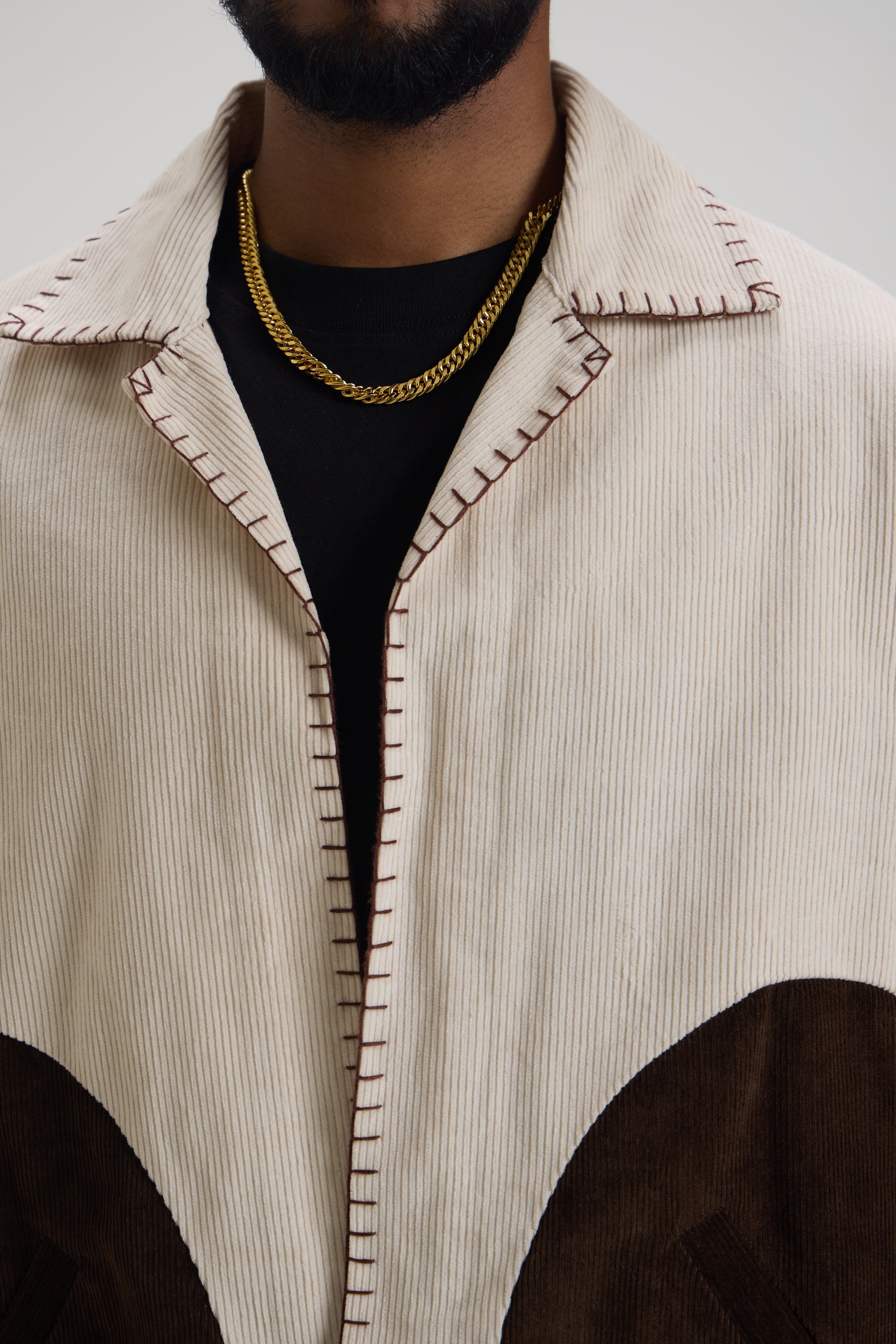 Beige Brown Cordroy Jacket
