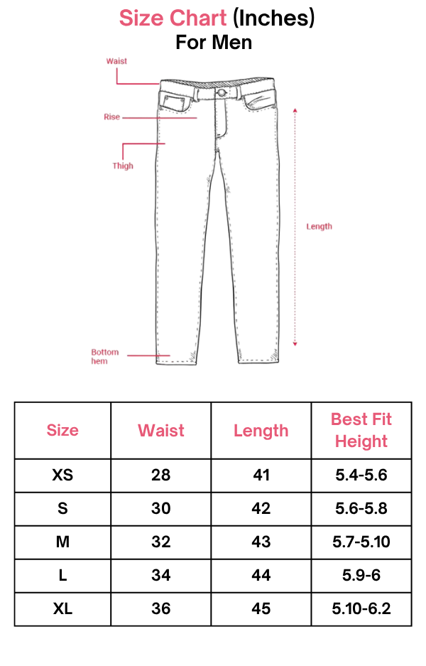 Black Polyester Baggy Pants | For Men