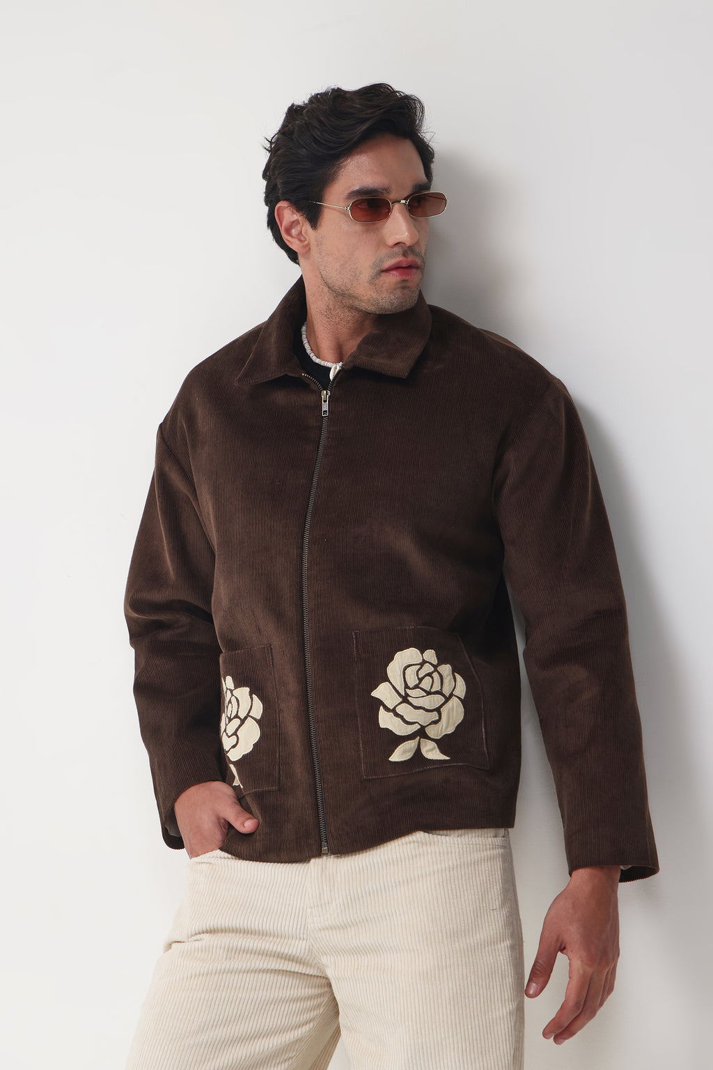 Coffee Applique Jacket
