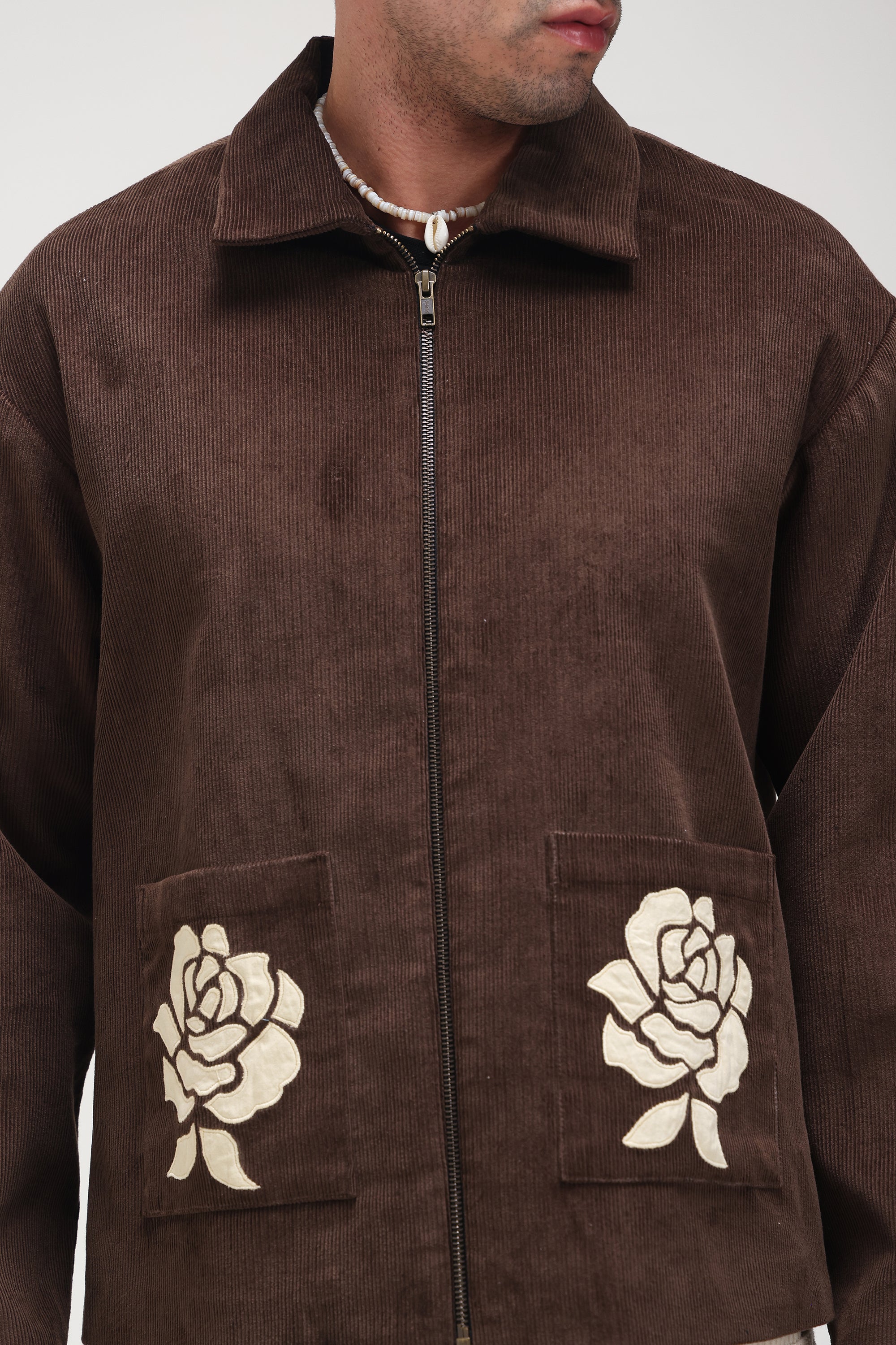Coffee Applique Jacket