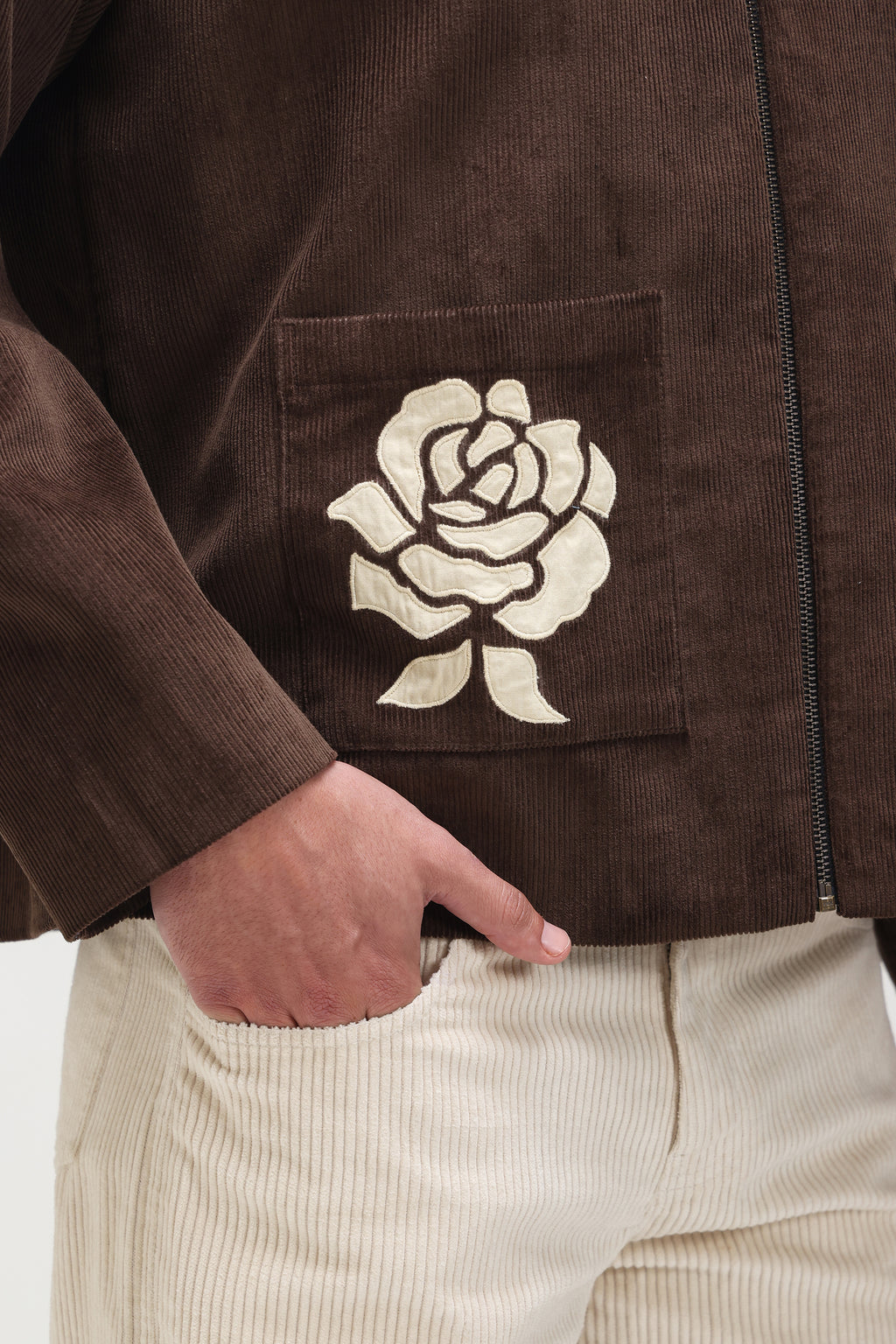 Coffee Applique Jacket
