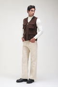 Coffee Corduroy vest