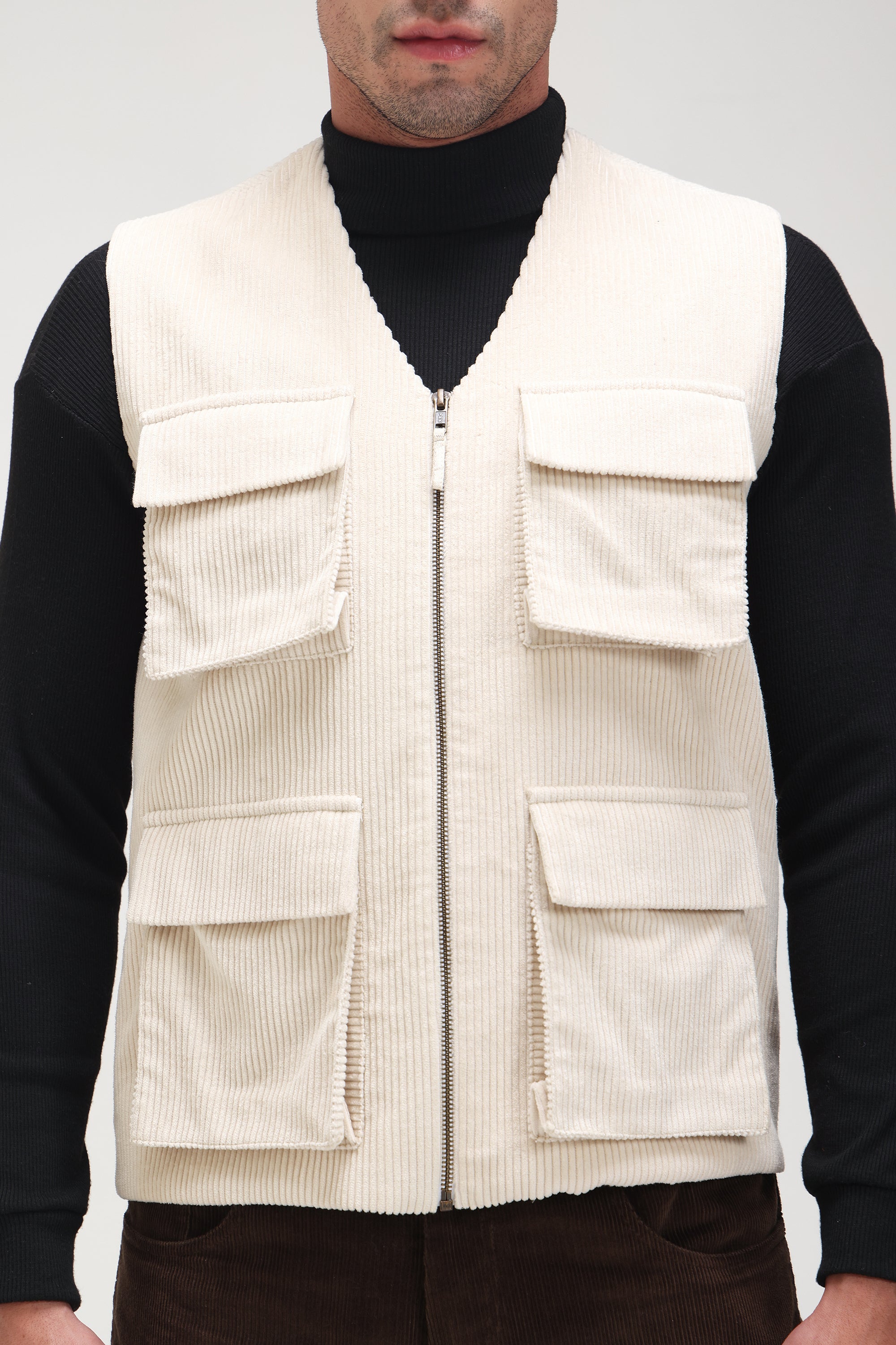 Beige Corduroy vest