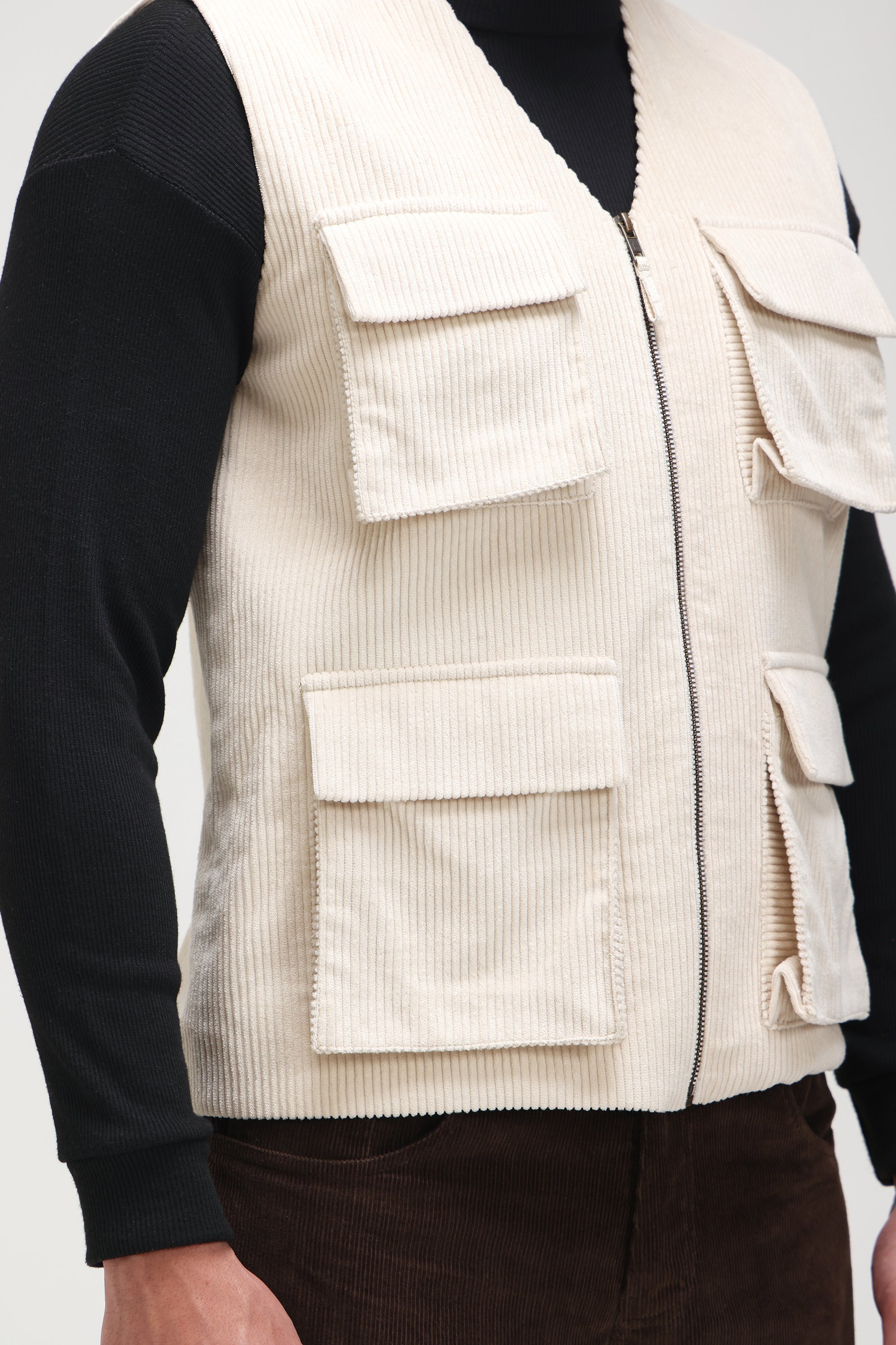 Beige Corduroy vest