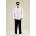 White Cotton Full Sleeve Solid Shirt | For Unisex