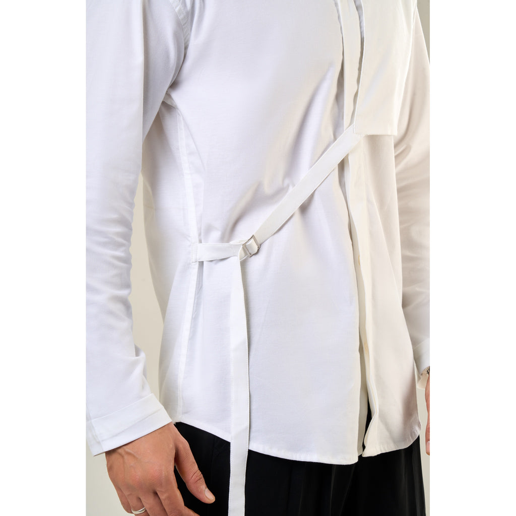 White Cotton Full Sleeve Solid Shirt | For Unisex