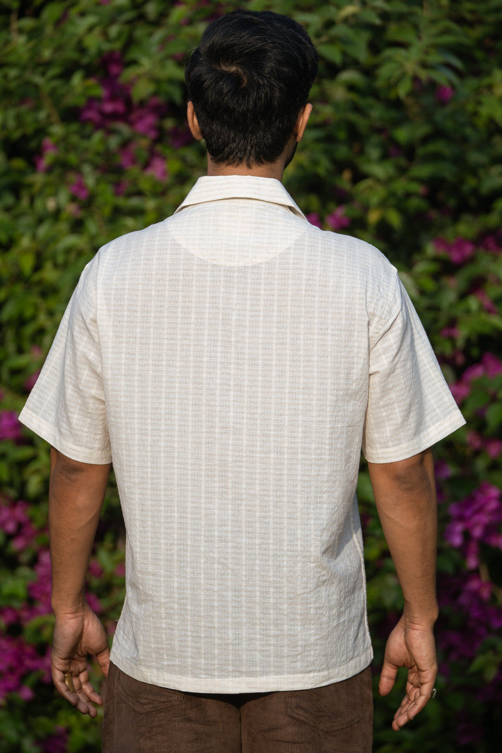 Beige Floral Motifs Shirt