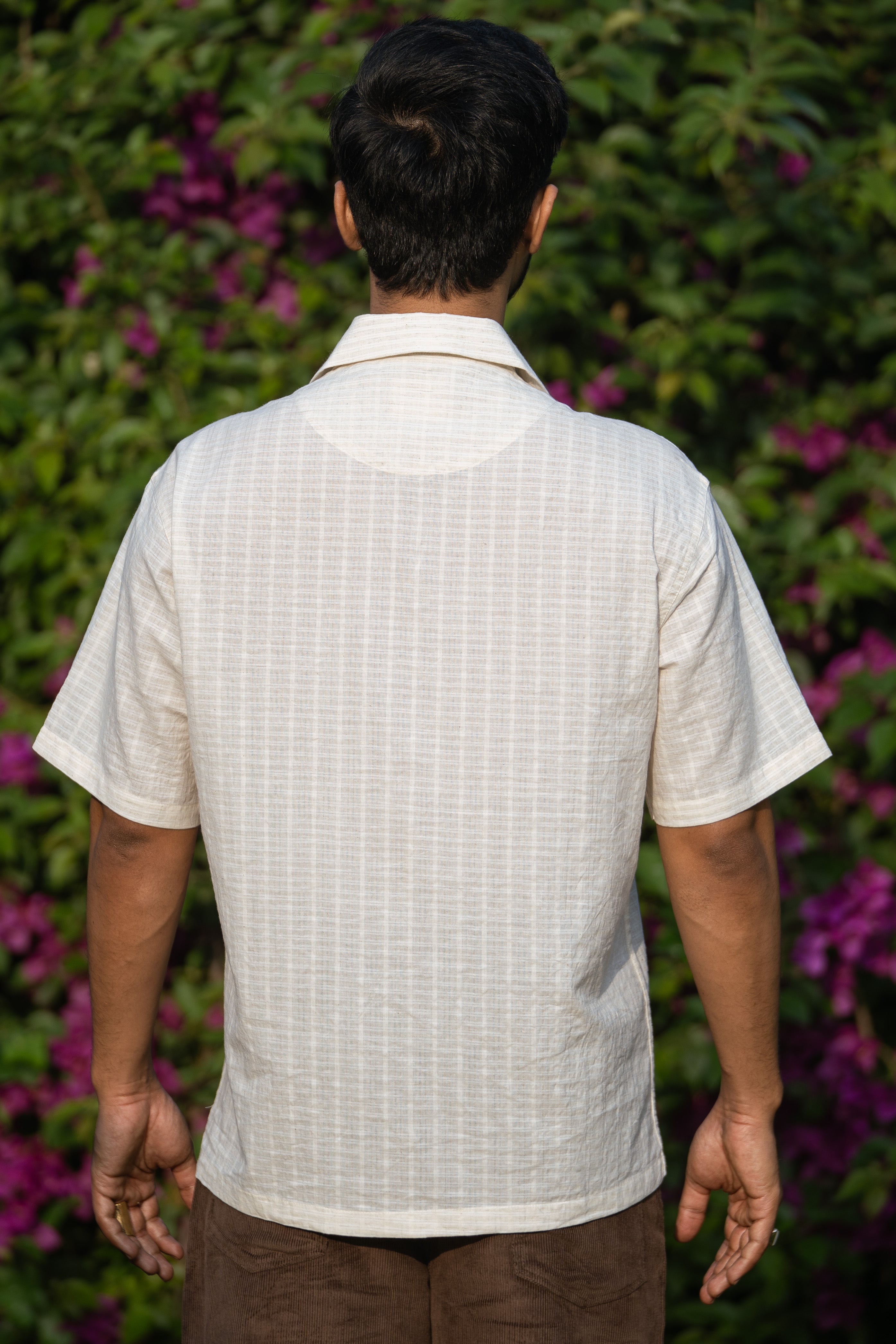 Beige Floral Motifs Shirt