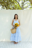 Square Neck Floral Midi Dress
