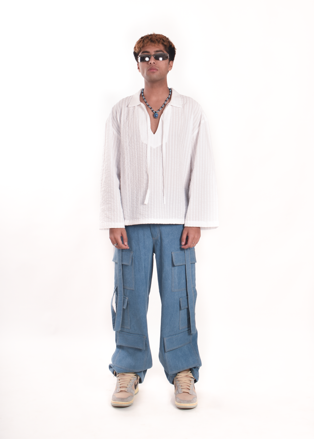 White textured shirt