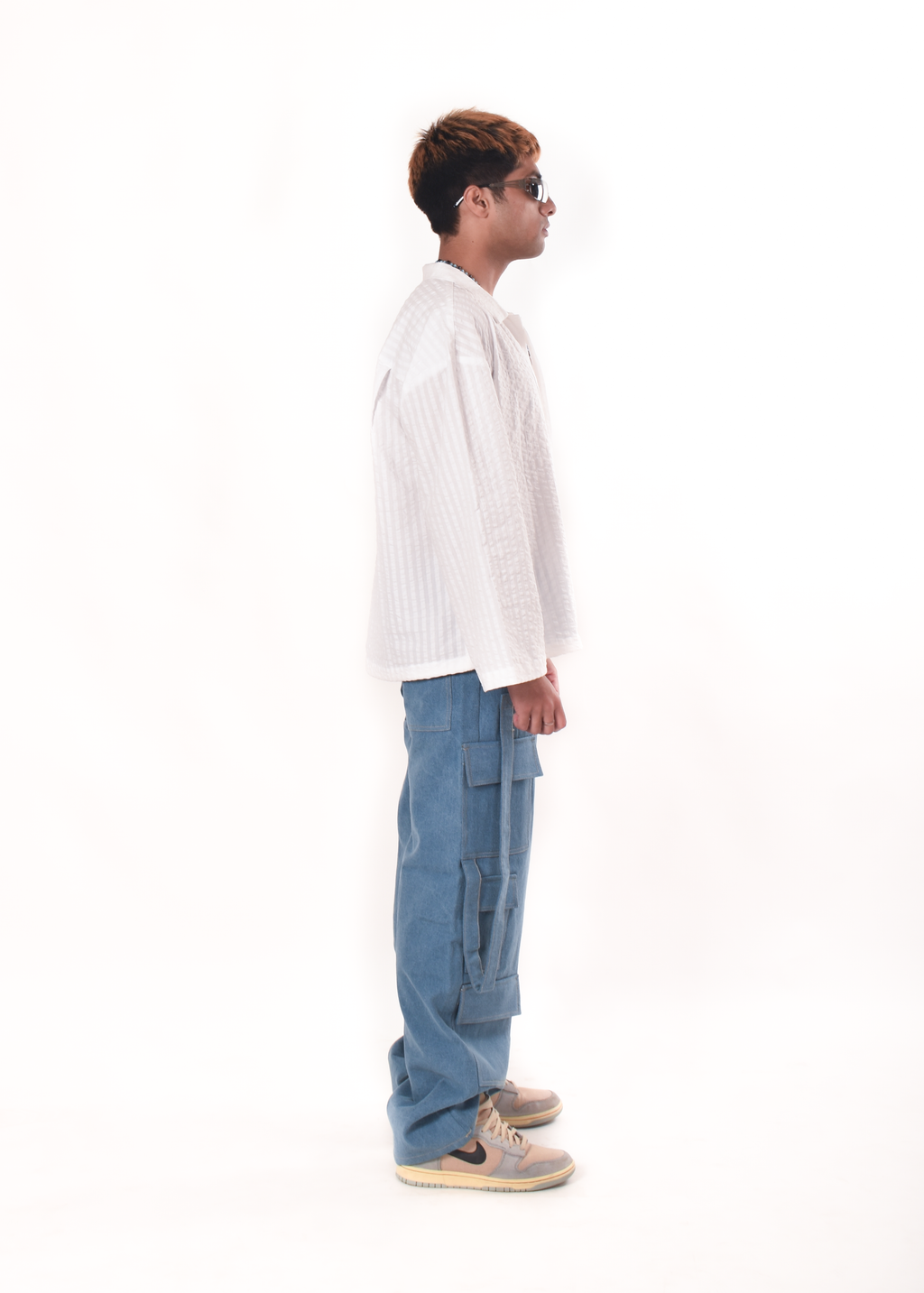 White textured shirt