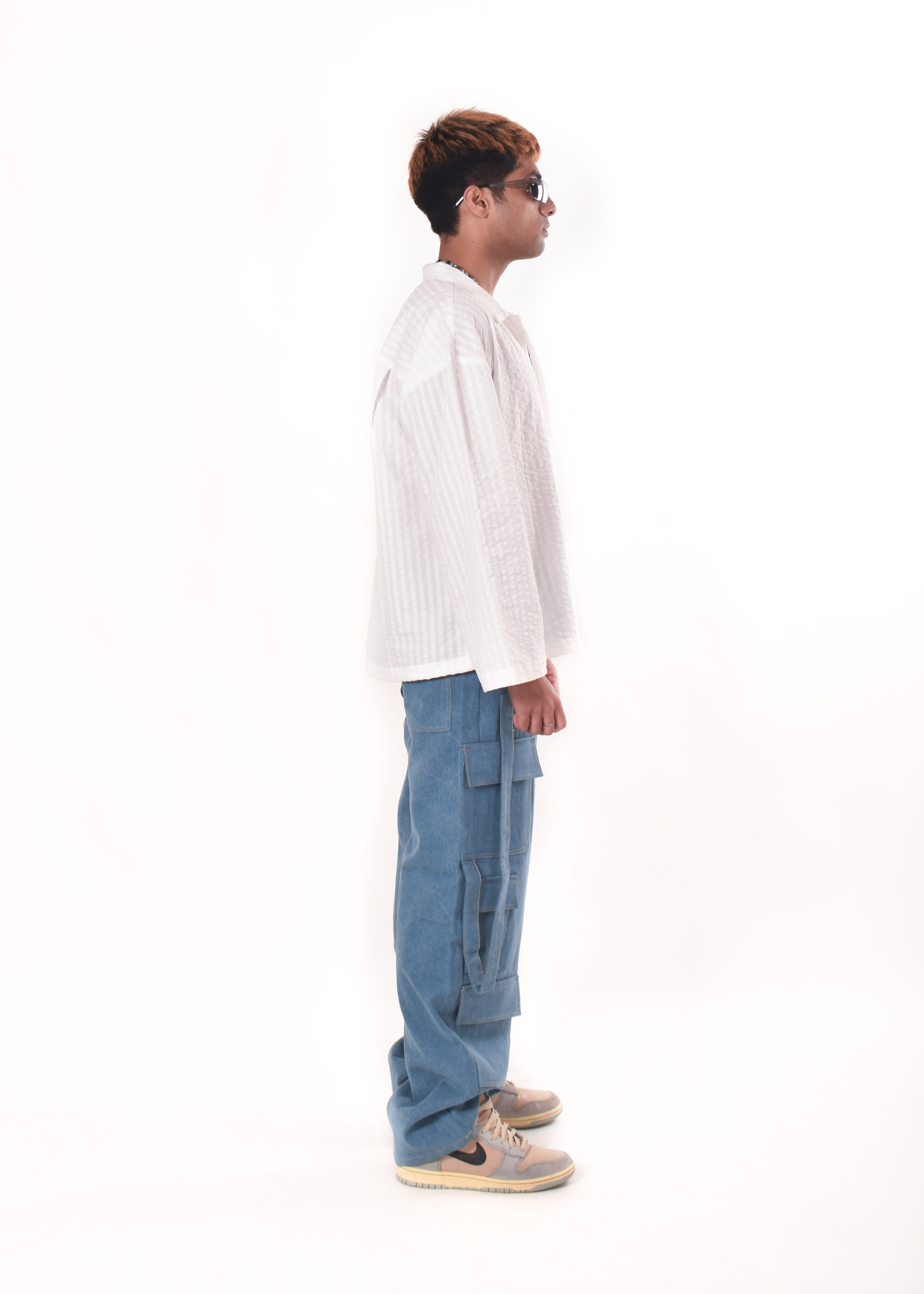 White textured shirt