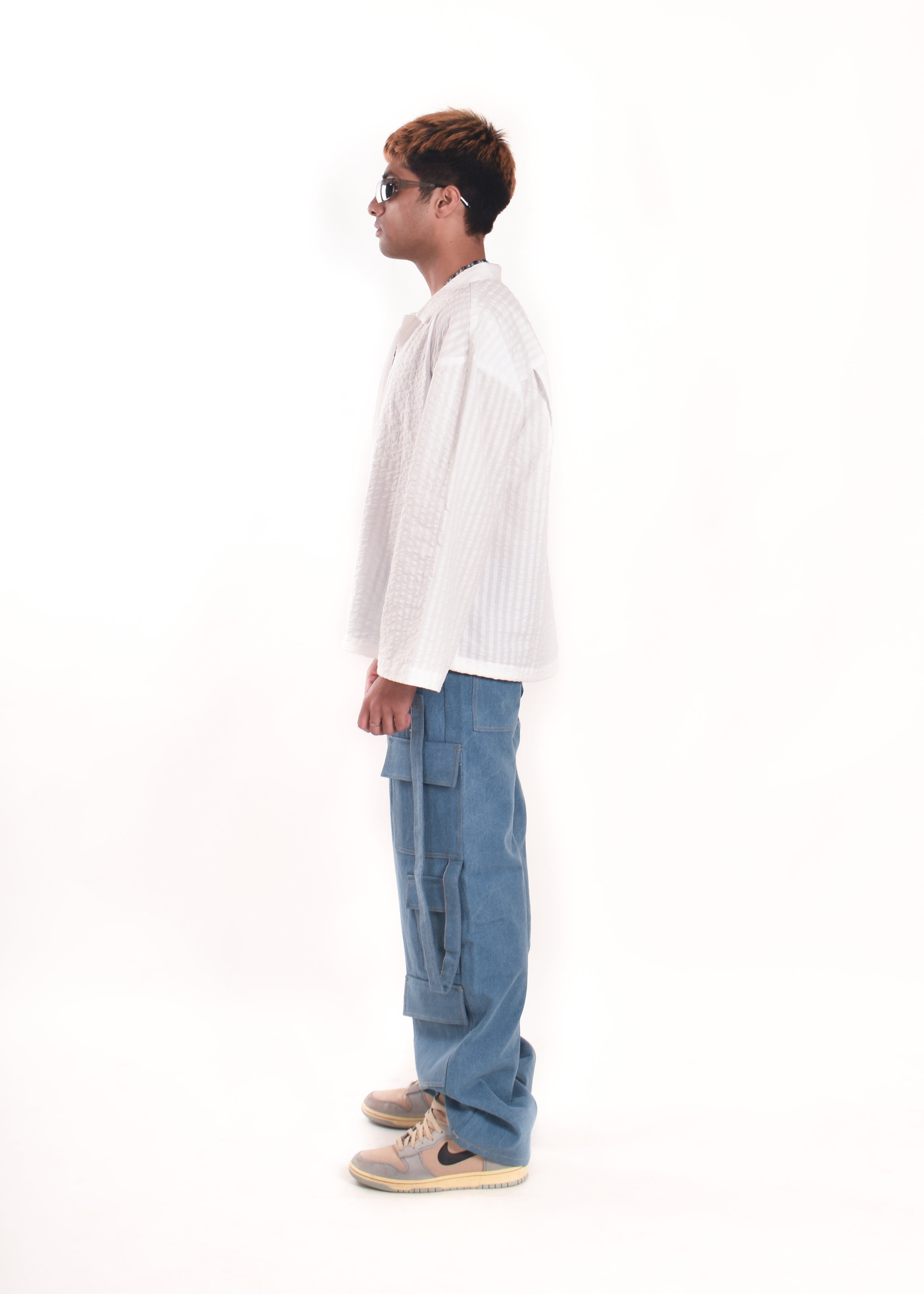 White textured shirt
