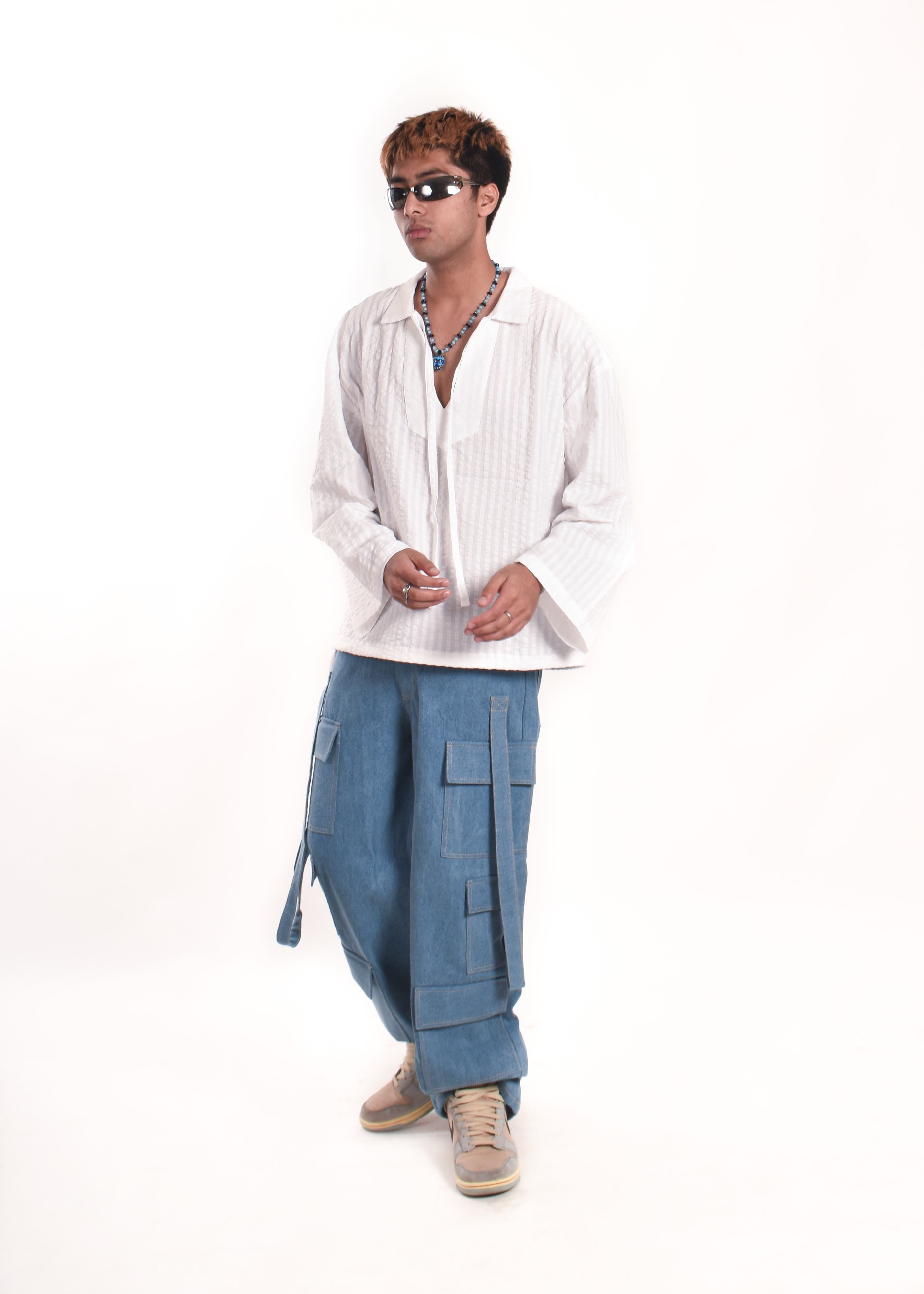 White textured shirt
