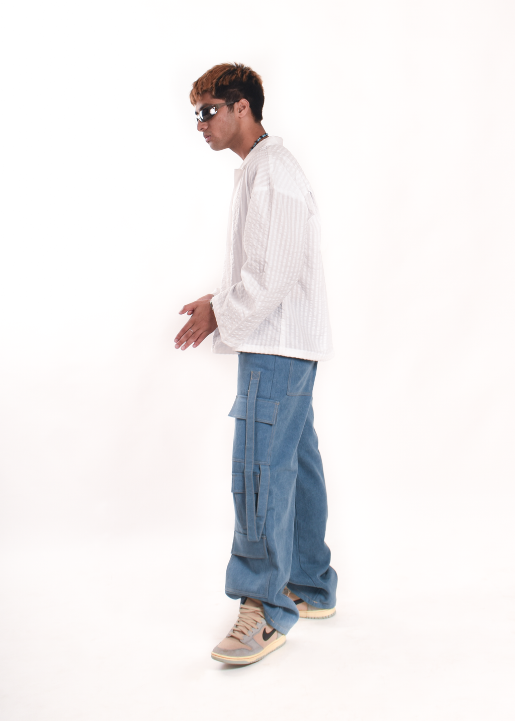 White textured shirt