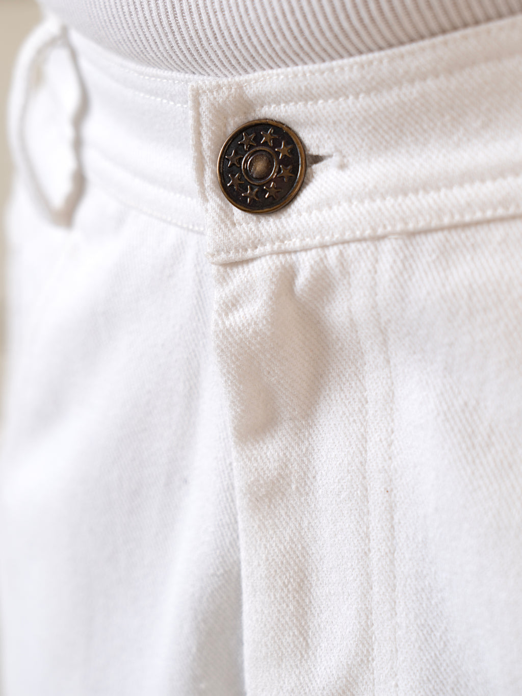 White Cotton Jeans Straight Fit Pants | For Men