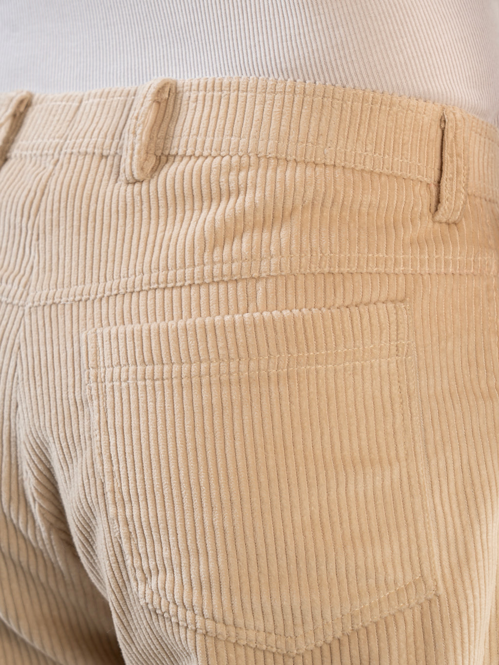 Beige Cotton Straight Fit Pants | For Men