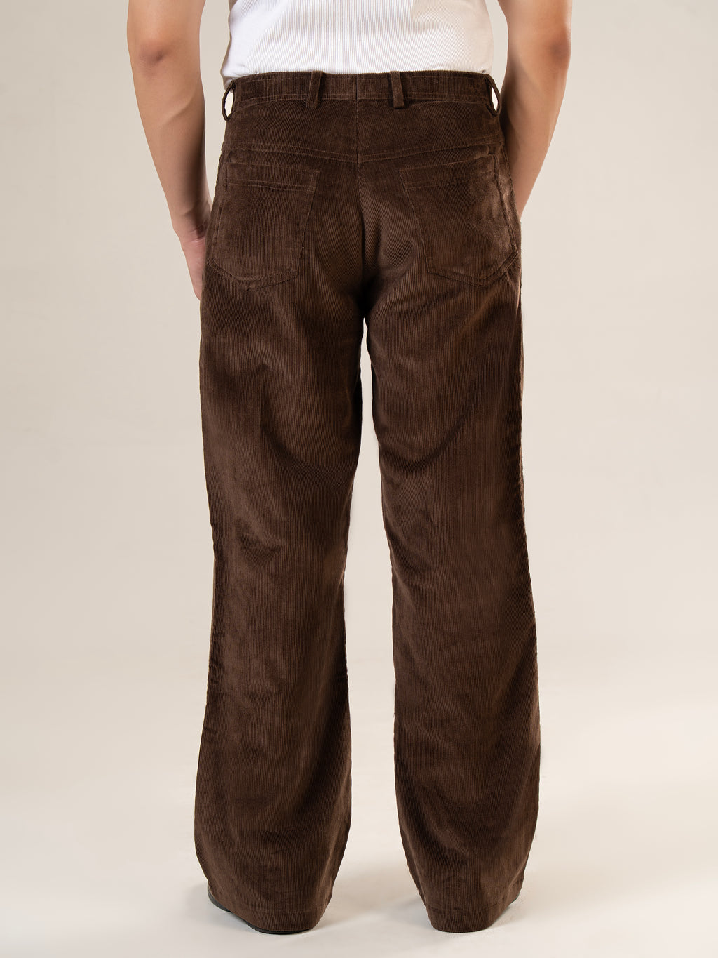 Coffee Cotton Straight Fit Pants | For Men