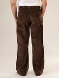Coffee Cotton Straight Fit Pants | For Men
