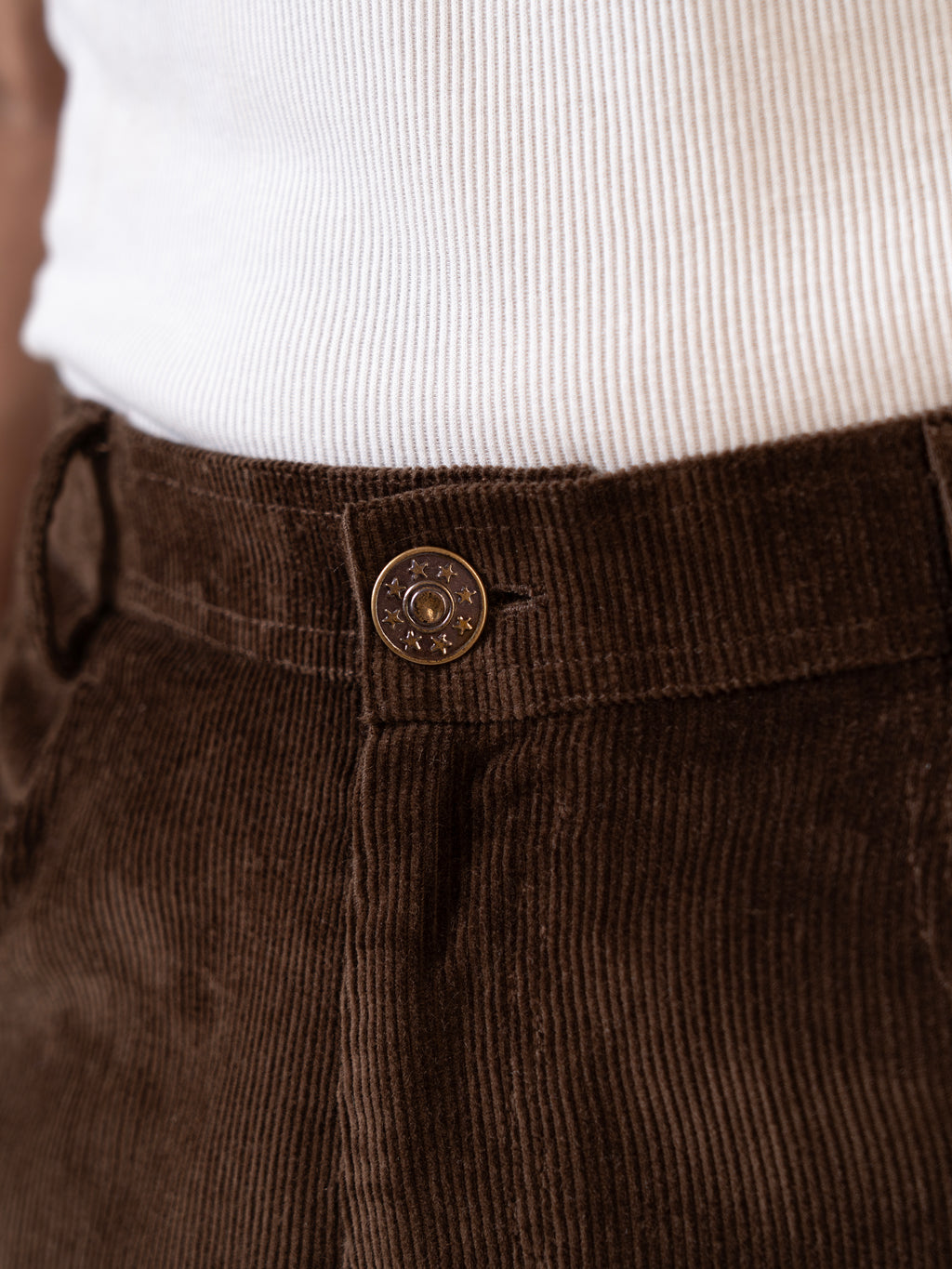 Coffee Cotton Straight Fit Pants | For Men