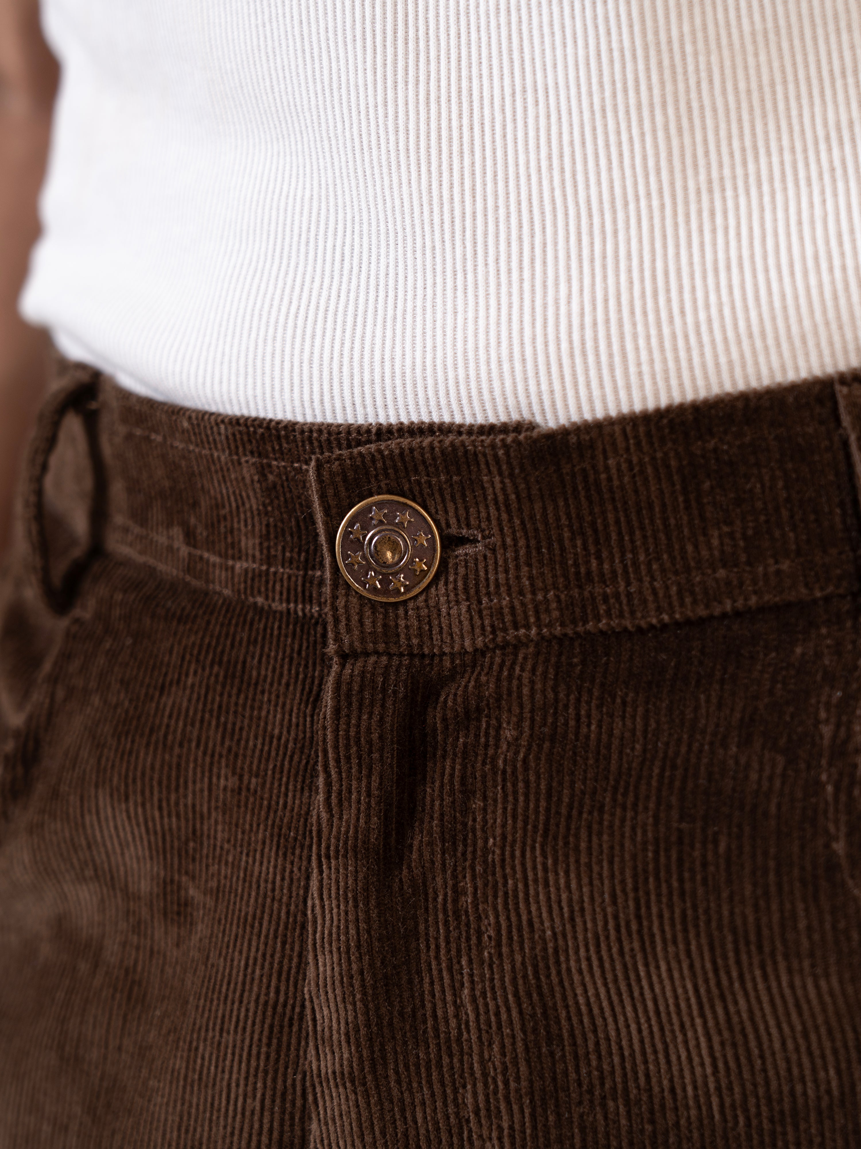 Coffee Cotton Straight Fit Pants | For Men