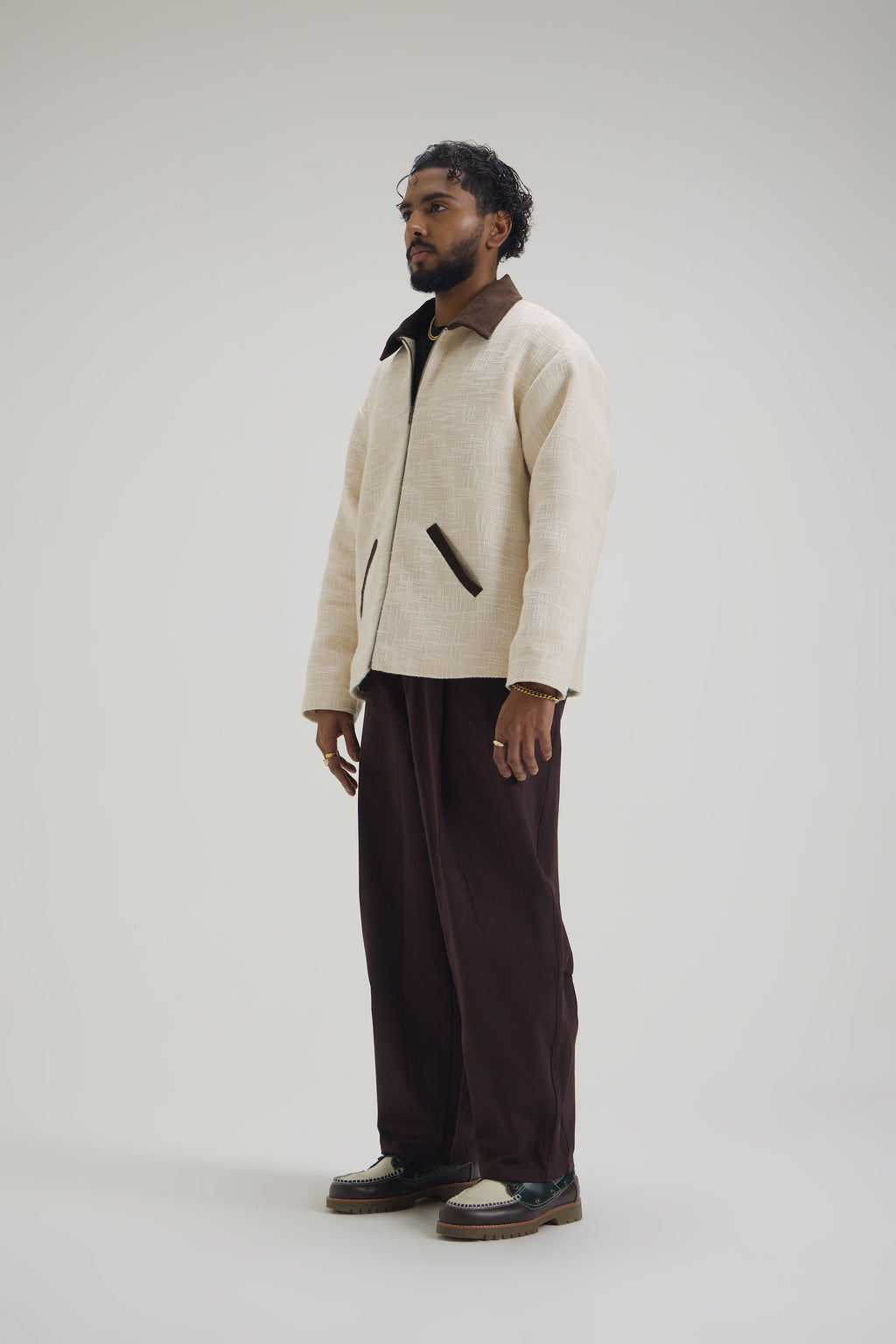 Ecru Cotton Slub Jacket