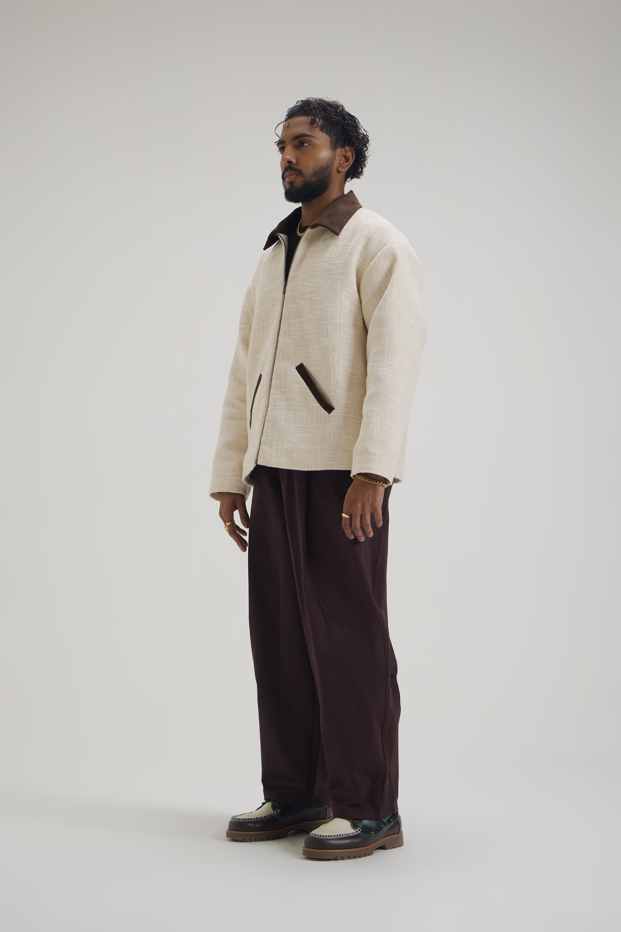Ecru Cotton Slub Jacket