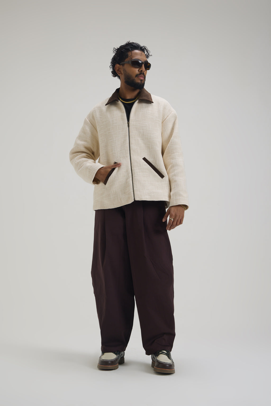Ecru Cotton Slub Jacket