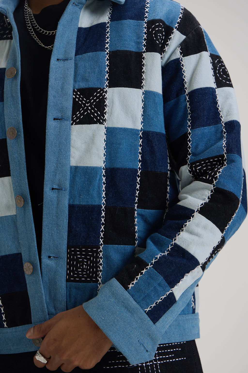 Indigo Color Block Jacket