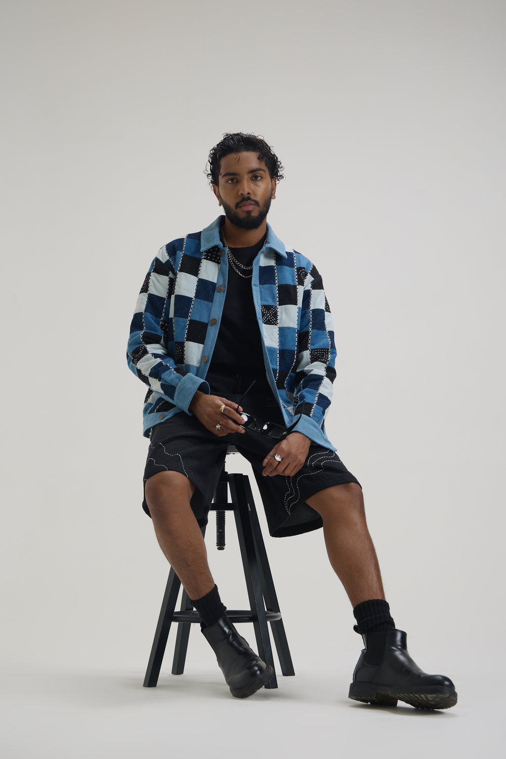 Indigo Color Block Jacket