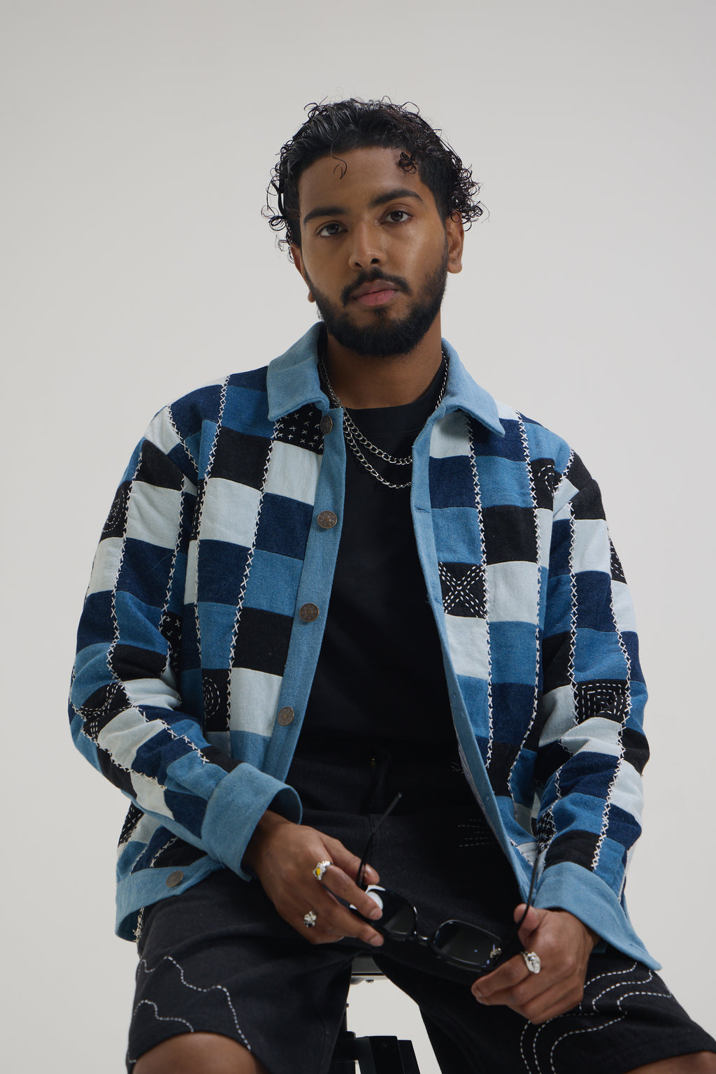 Indigo Color Block Jacket
