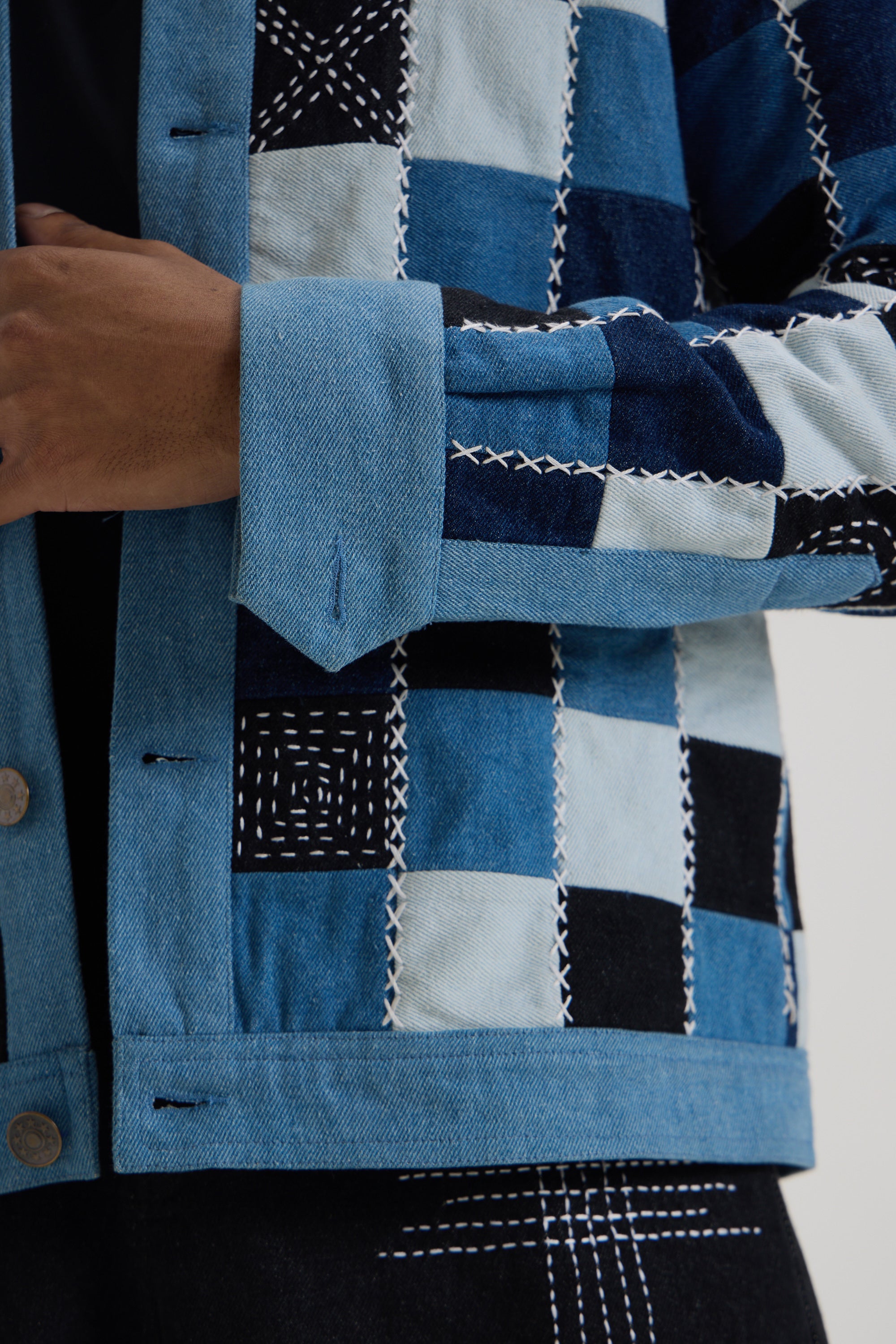 Indigo Color Block Jacket