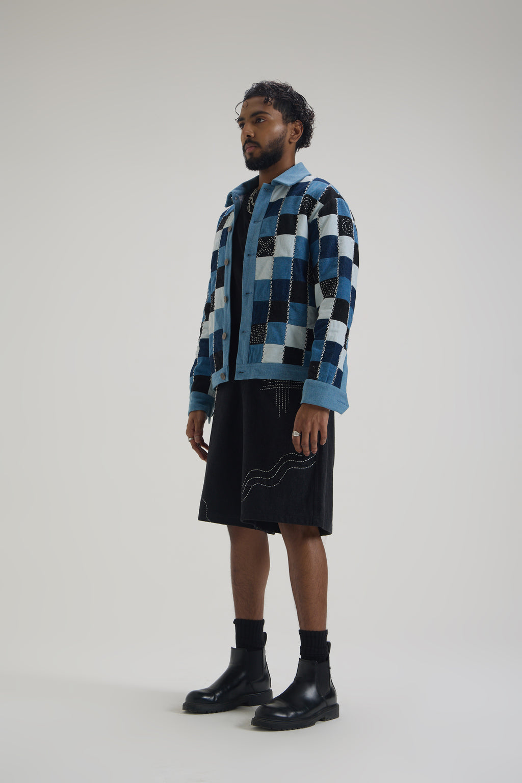 Indigo Color Block Jacket