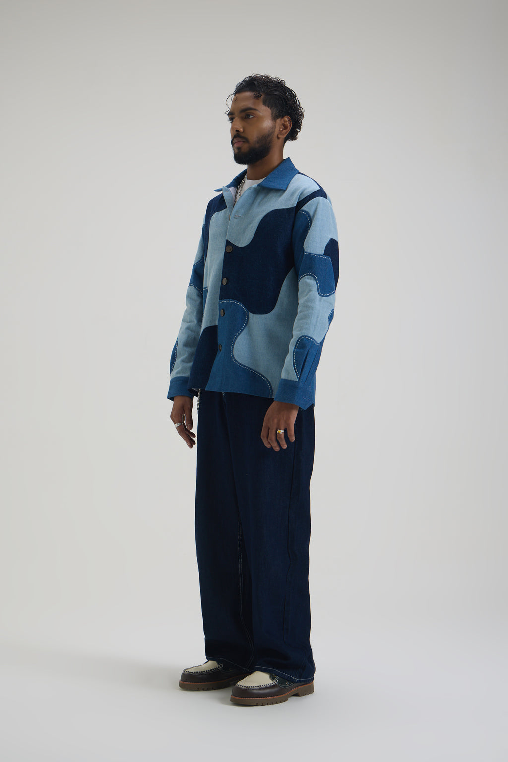 Indigo Color Block Jacket